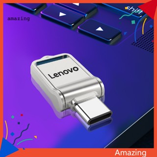 [AM] Lenovo แฟลชไดรฟ์ USB Type-C ความเร็วสูง ขนาดเล็ก แบบพกพา กันน้ํา 2 in 1 สําหรับคอมพิวเตอร์ โทรศัพท์มือถือ 64 128 256 512GB 1TB 2TB