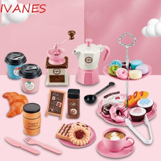 Ivanes กาแฟจําลอง|ของเล่นชุดกาแฟจําลอง เกมน้ําชายามบ่าย บนโต๊ะอาหาร ขนาดเล็ก ชายามบ่าย ของเล่นสําหรับเด็ก