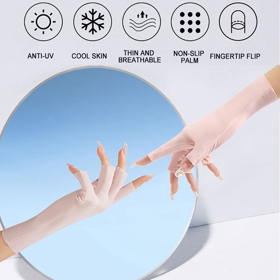 GTUBIKE قفازات نصف الأصابع حرير بارد UPF50+ — صورة 7
