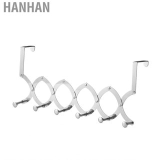 Hanhan Over The Door  Rack  Hook Multi Functional Expandable 6 Hooks for Bathroom