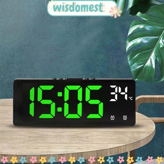 WISDOMEST นาฬิกาปลุกดิจิทัล มีไฟแบ็คไลท์ LED บอกอุณหภูมิ และปฏิทิน