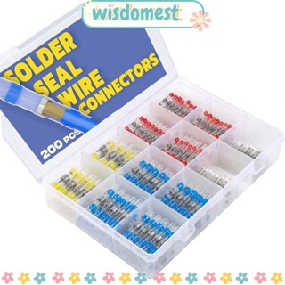 Wisdomest ตัวเชื่อมต่อสายไฟ 4 ขนาด 4 สี พร้อมกล่องเก็บ 200 ชิ้น