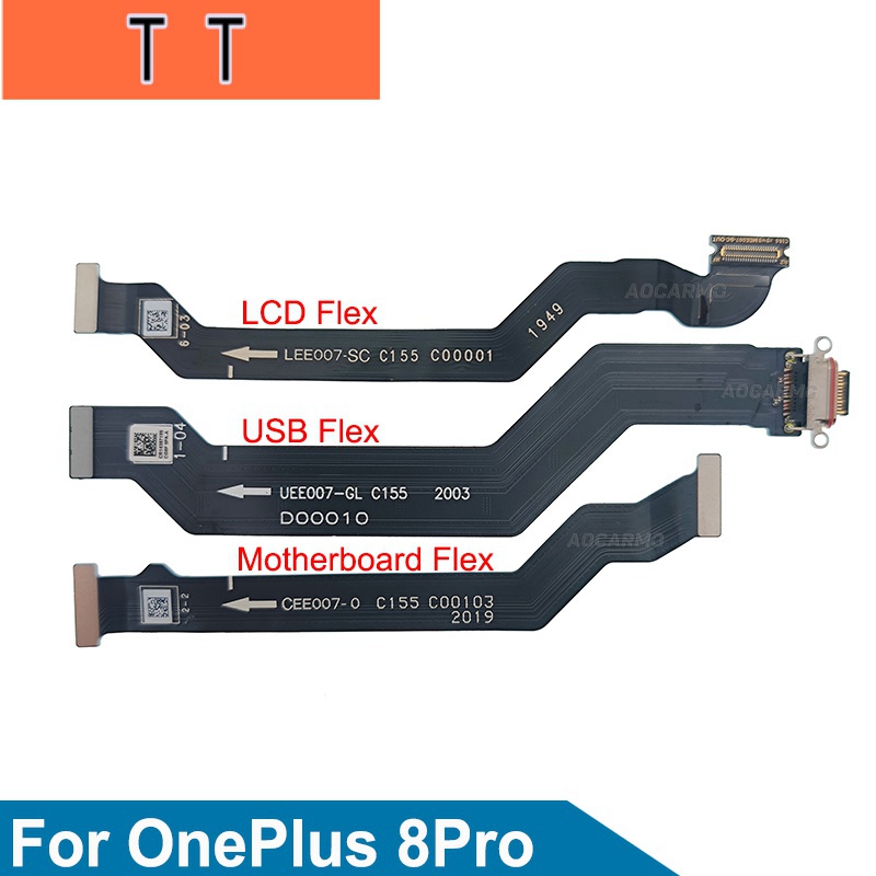 อะไหล่เมนบอร์ดหน้าจอ LCD สายเคเบิลอ่อน USB สําหรับ OnePlus 8 Pro 1+8Pro