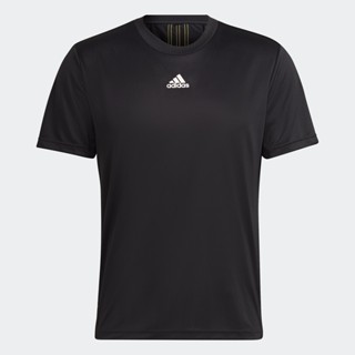 adidas เทรนนิง เสื้อยืดเทรนนิง AEROREADY HIIT Back 3-Stripes ผู้ชาย สีดำ HN8506