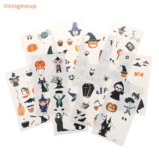 [risingmeup] สติกเกอร์รอยสักเรืองแสง ลายแม่มด ฮาโลวีน 10 แผ่น