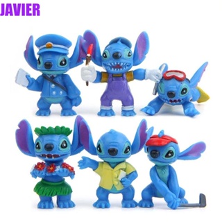 Javier ตุ๊กตาฟิกเกอร์ PVC อนิเมะ Stitch Q Version Stitch เลือดร้อน ของเล่นสําหรับเด็ก