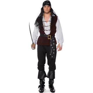 [0630]M-XL New Mens Pirate Clothes Adult Suit Clothes Pirates of the Caribbean performance wear costumes role-playing Animation Comic  costume ball  game wear Halloween  mens clo