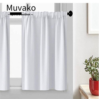 Muvako ผ้าม่านหน้าต่าง ความหนาแน่นสูง ขนาดเล็ก 29x36 นิ้ว สีขาว สําหรับห้องครัว ห้องนอน 2 ชิ้น