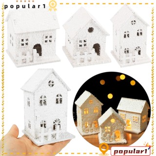 Popular บ้านไม้ มีไฟ LED สําหรับแขวนตกแต่งต้นคริสต์มาส