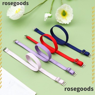 Rosegoods1 4 คู่ สายคล้องไหล่ หัวเข็มขัดโลหะ ยืดหยุ่น สายรัดบรา แฟชั่น กันลื่น ผ้าสีพื้น ชุดชั้นใน สายรัดเข็มขัด ผู้หญิง