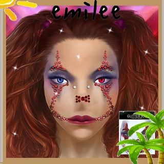 Emilee สติกเกอร์คริสตัล รูปใบหน้าผีตลก สําหรับแต่งหน้า