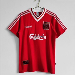 เสื้อกีฬาแขนสั้น ลายทีมชาติฟุตบอล Liverpool 95-96 ชุดเหย้า คุณภาพสูง สไตล์วินเทจ