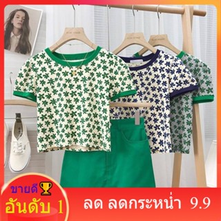 Sale 80%เสื้อยืดคอกลม  แฟชั่นลายดอกไม้ เนื้อผ้าดีระบายอากาศไม่อับ ไม่ร้อน ใส่ได้หลายโอกาส