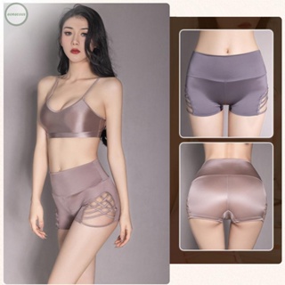GORGEOUS~Women Lingerie Underpants Underwear Glossy High Waist Panties See Throug
