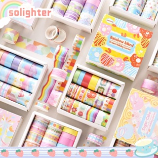 Solighter สติกเกอร์เทปวาชิ เรียบง่าย สไตล์วินเทจ DIY สําหรับตกแต่งสมุดบัญชีมือ 20 ม้วน ต่อชุด