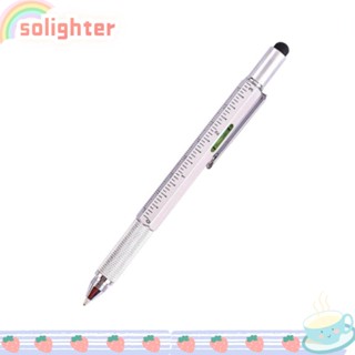 Solighter ปากกาลูกลื่น พลาสติก สีเงิน อเนกประสงค์ เครื่องมือก่อสร้าง