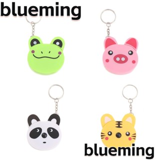 Blueming2 พวงกุญแจไม้บรรทัด เทปวัดผ้าหนัง ลายการ์ตูนสัตว์ ขนาดเล็ก 1 เมตร