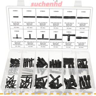 Suchenhd ตัวเชื่อมต่อท่อสุญญากาศ ไนล่อน สีดํา ทนความร้อน 12 ขนาด สําหรับท่อสุญญากาศ ยานยนต์