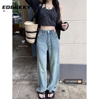 EOENKKY กางเกงขายาว กางเกงยีสน์ผู้หญิง ทรงหลวม ๆ ตรง Retro Hip Hop Pants 2023 NEW Style WMY2390660 36Z230909