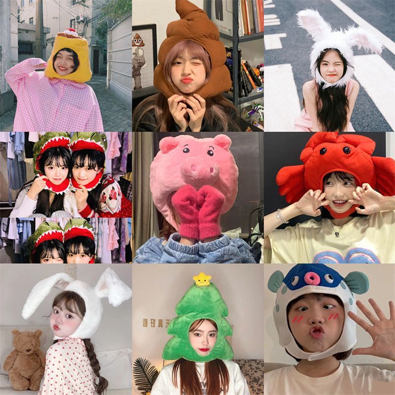 พร็อพถ่ายรูป รูปหัวห่าน กระต่าย ฟักทอง สับปะรด ไดโนเสาร์ ปลาหมึก แกะ เป็ด หมู ปู สีชมพู น่ารัก สําหรับแฟนสาว