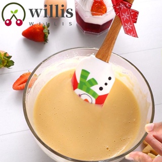 Willis ที่ขูดเค้ก ด้ามจับไม้ ซิลิโคน แป้ง พลั่ว ครัวเรือน เครื่องมือตกแต่งเค้กเบเกอรี่