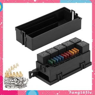 บล็อกกล่องฟิวส์ 12V 11 ทาง พร้อมรีเลย์ 5 Pin และฟิวส์ สําหรับรถยนต์ เรือ