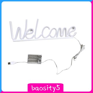 [Baosity5] ป้ายไฟนีออน Welcome สําหรับตกแต่งบ้าน หน้าต่าง ห้องเกม