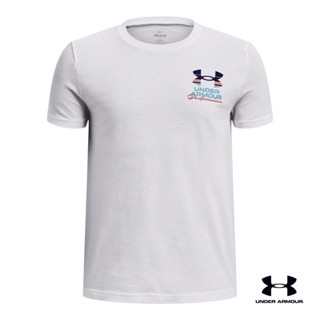 Under Armour UA Boys Performance Logo Short Sleeve อันเดอร์ อาร์เมอร์ เสื้อออกกำลังกายสำหรับเทรนนิ่ง สำหรับเด็กผู้ชาย