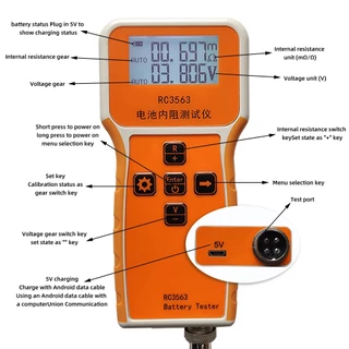 Aideepen High-End Probe RC3563เครื่องตรวจจับความต้านทานภายในที่มีความแม่นยำสูง True Four-Wire AC Lithium Lead Acid