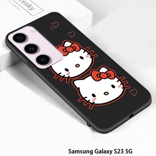 เคสโทรศัพท์ซิลิโคน TPU แบบนิ่ม ลายการ์ตูนคิตตี้ กันกระแทก สําหรับ Samsung Galaxy S22 S23 Plus S22 S23 Ultra 5G