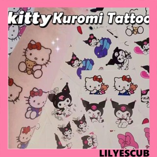 Lilyescub สติกเกอร์รอยสัก ลายการ์ตูนอนิเมะ Kuromi My Melody Kitty กันน้ํา สําหรับตกแต่งร่างกาย 21 30 ชิ้น