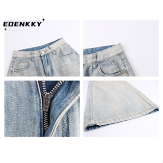 EOENKKY กางเกงขายาว กางเกงยีสน์ผู้หญิง ทรงหลวม ๆ ตรง Retro Hip Hop Pants 2023 NEW Style WNK2390T8B 37Z230912