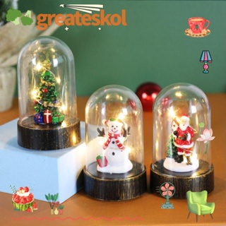 Greateskol โคมไฟกลางคืน Led รูปสโนว์แมน ซานตาคลอส สโนว์แมน ใช้แบตเตอรี่ 3 สี สําหรับตกแต่งคริสต์มาส