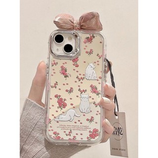 เคสโทรศัพท์มือถือ กันตก ป้องกัน ลายดอกไม้ สีชมพู สําหรับ Apple Iphone 15promax 14 13 12 11 15pro 14