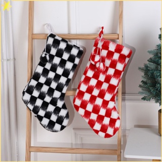 [LBE] ตุ๊กตาคริสต์มาส Checkerboard จี้ตกแต่งถุงเท้า Xmas Tree ของขวัญกระเป๋าจี้บ้าน