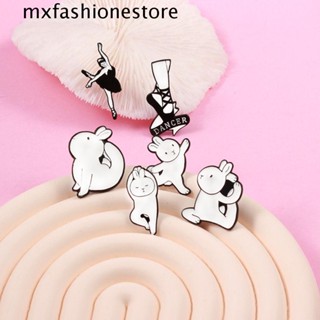 Mxfashione เข็มกลัดโลหะ รูปกระต่ายเต้นบัลเล่ต์ เครื่องประดับ สําหรับเต้นรํา โยคะ ของขวัญ