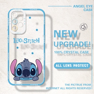 เคสโทรศัพท์มือถือแบบนิ่ม TPU ใส กันรอยกล้อง ลายการ์ตูน Stitch น่ารัก สําหรับ Samsung A31 A33 A42 A50 A24 A51 A52 A52s A53 A71 A72