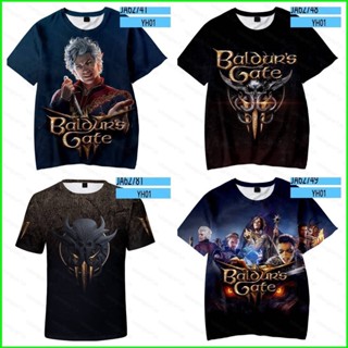 เสื้อยืดคอสเพลย์ แขนสั้น พิมพ์ลายอนิเมะ Game Baldurs Gate 3 3 มิติ ทรงหลวม พลัสไซซ์ สําหรับผู้ชาย และผู้หญิง