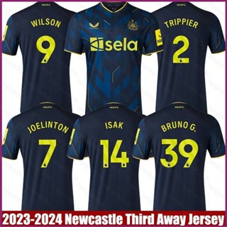 เสื้อกีฬาแขนสั้น ลายทีมชาติฟุตบอล Newcastle Third Away YP2 2023-2024 Trippier Wilson Joelinton Isak Bruno พลัสไซซ์ PY2