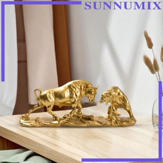 [Sunnimix] รูปปั้นเรซิ่น รูปหมี และกระทิง สําหรับตกแต่งตู้หนังสือ