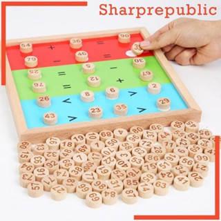 [Sharprepublic] บอร์ดนับเลขไม้ Montessori 1-100 ร้อย สําหรับเด็ก