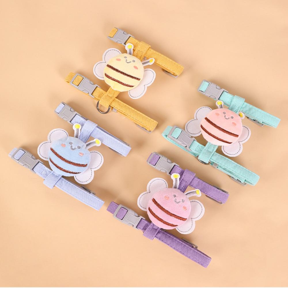 GUTHOP เข็มขัดสายรัดสัตว์เลี้ยง, เดินตะกั่ว Honeybee ปลอกคอแมวแบบปรับได้, อุปกรณ์สําหรับสัตว์เลี้ยง Dacron Cat Traction Rope - รูปที่ 6