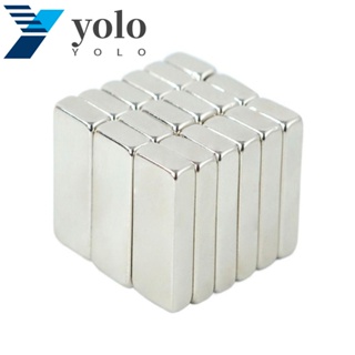 Yolo แม่เหล็กนีโอไดเมีย ทรงสี่เหลี่ยมผืนผ้า ขนาด 20X10X2 มม. สีเงิน สําหรับตู้เย็น 10 ชิ้น