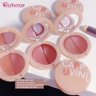 Cappuvini 2 สี Matte Velvet ลิปสติก Lipmatte กันน้ำ Long Lasting Lip Tint เกาหลี Nude Natural Lip Mud แต่งหน้าเครื่องสำอาง [TOP]