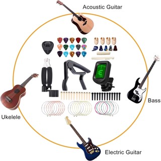 [Whgirld8] ชุดอุปกรณ์เสริมกีตาร์ น้ําหนักเบา ทนทาน