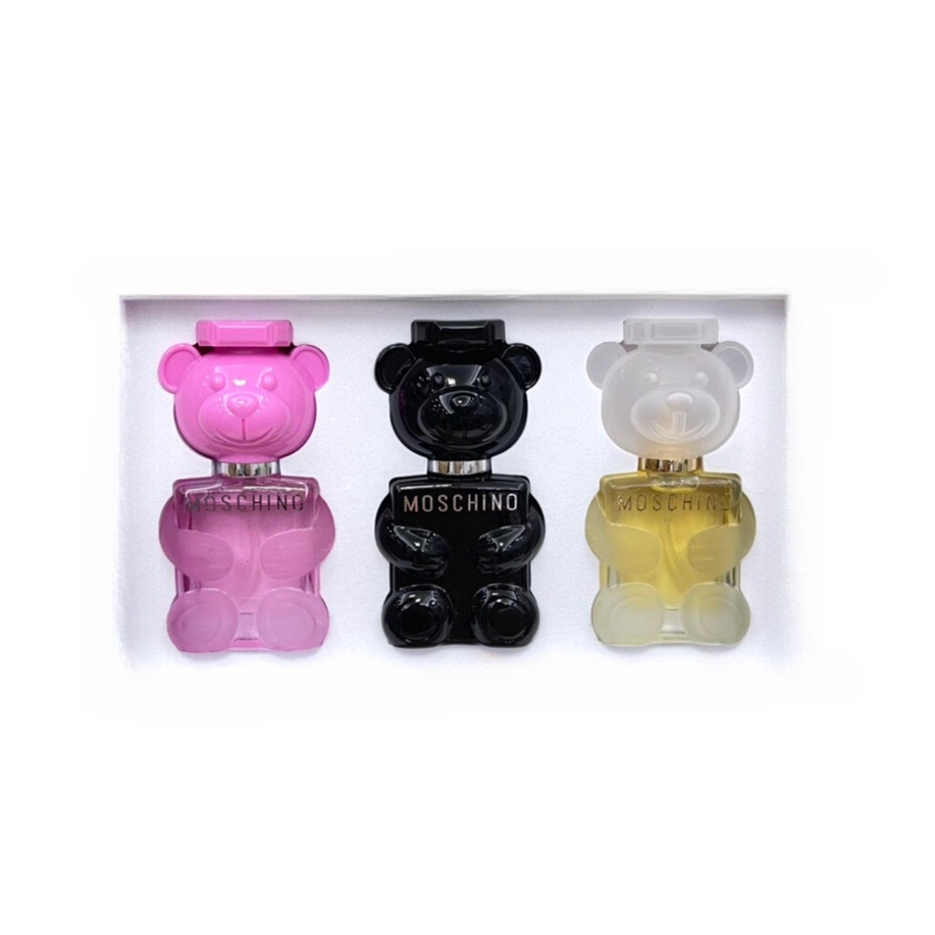 Moschino ตุ๊กตาหมี ตัวอย่างน้ําหอม เซต 3 ชิ้น Moschino teddy bear perfume sample set 3 pieces