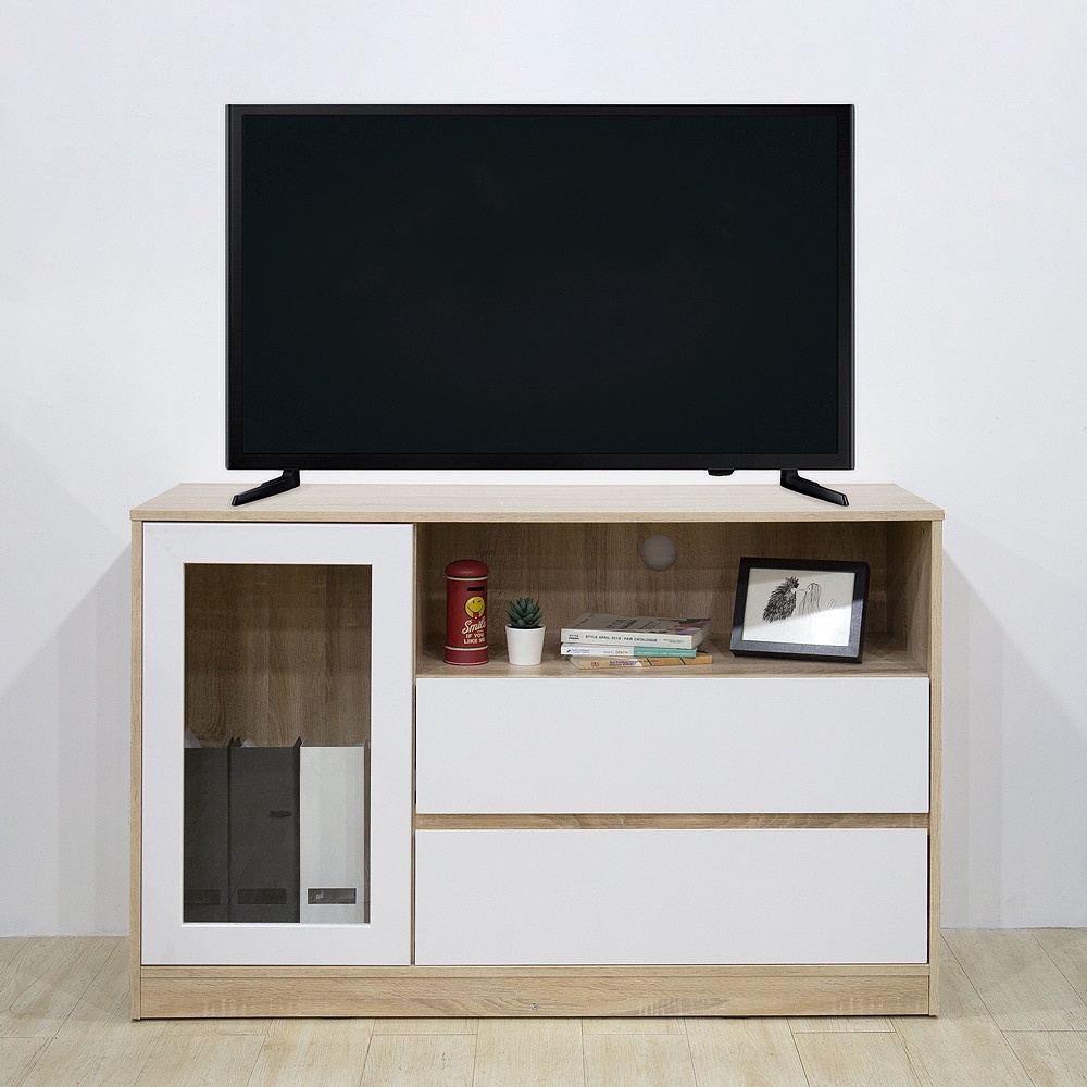 GlobalHouse DELICATO ชั้นวางทีวี 2 ลิ้นชัก รุ่น Nice ขนาด 120X39X75 ซม. สินค้าของแท้คุณภาพดี