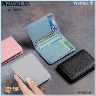 Wttle กระเป๋าใส่บัตร หนัง PU หลายช่อง สีพื้น สําหรับผู้ชาย และผู้หญิง