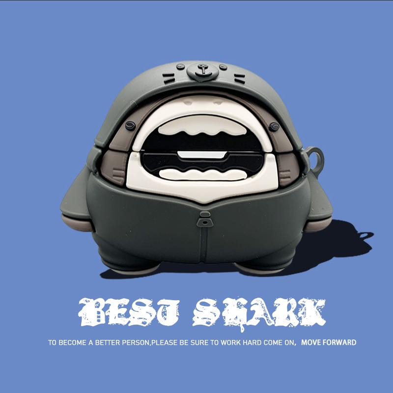 For Beats Studio Buds Case 3D Cartoon Shark Cute Mario Beats Studio Buds+ Silicone Soft Case Cute Pi