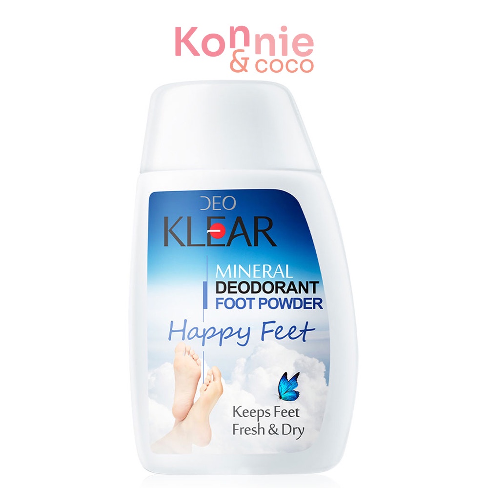 แป้งเท้า สารส้ม ดีโอเคลียร์ มิเนอรัล ดีโอโดแรนท์ ฟุท พาวเดอร์ DEOKLEAR Happy Feet Mineral Deodorant foot Powder 50g.